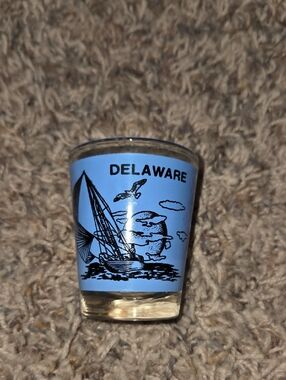 Delaware Blue Sailboat Shot Glass - Unbranded